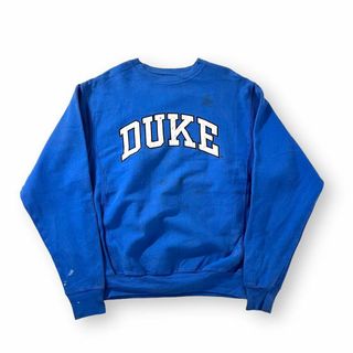 レア DUKE デューク大学 カレッジロゴ スウェット USA古着 ブルー(スウェット)