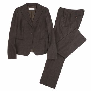 Max Mara - 美品 マックスマーラ Max Mara セットアップ パンツスーツ ジャケット スラックスパンツ レディース JI44 USA10 FB42(L相当) ブラウン