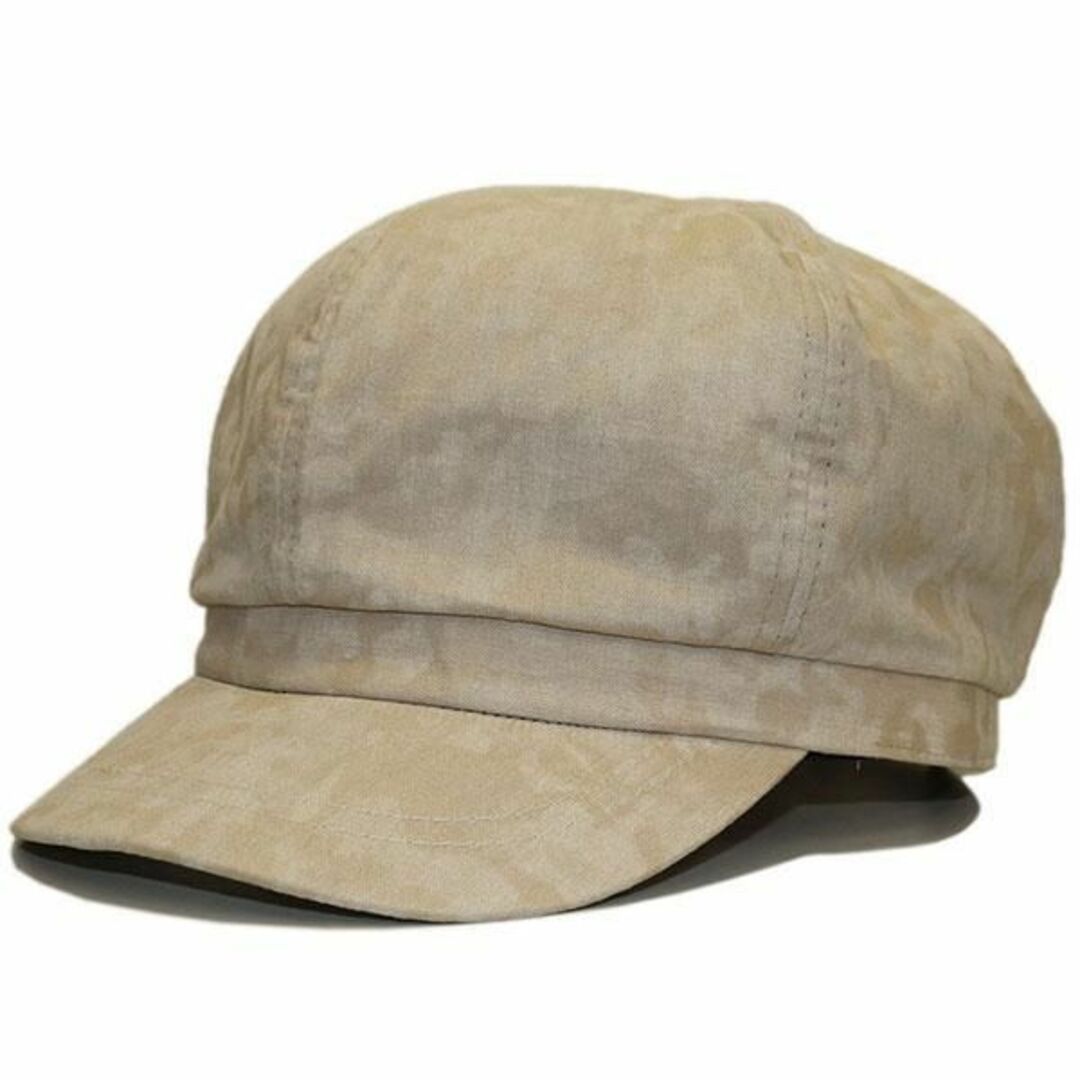 大きいサイズ　対応 帽子 メンズ レディース キャスケットカモフラ ベージュ メンズの帽子(キャスケット)の商品写真