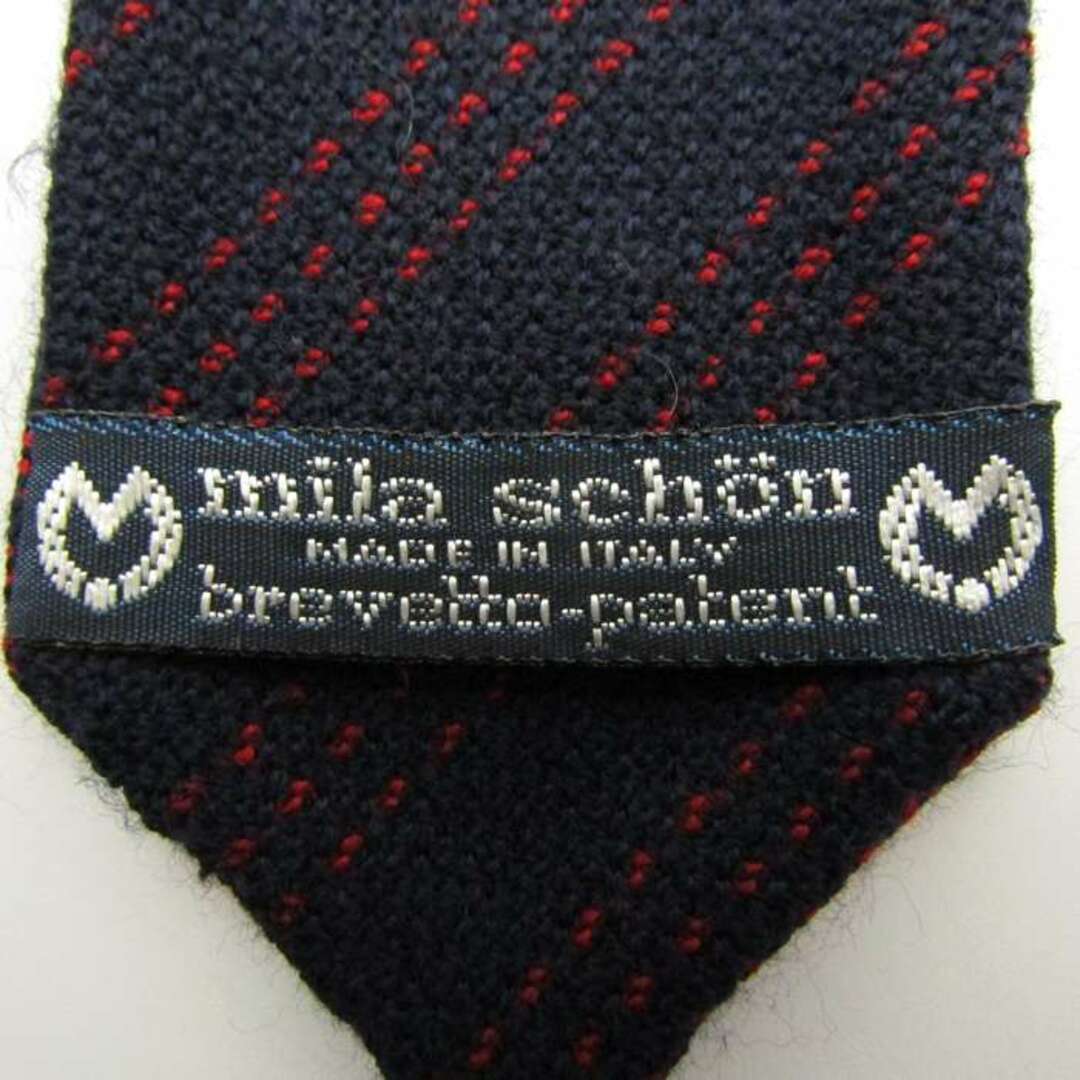 mila schon(ミラショーン)のミラショーン ブランド ネクタイ リバーシブル ストライプ柄 ウール イタリア製 メンズ ネイビー mila schon メンズのファッション小物(ネクタイ)の商品写真