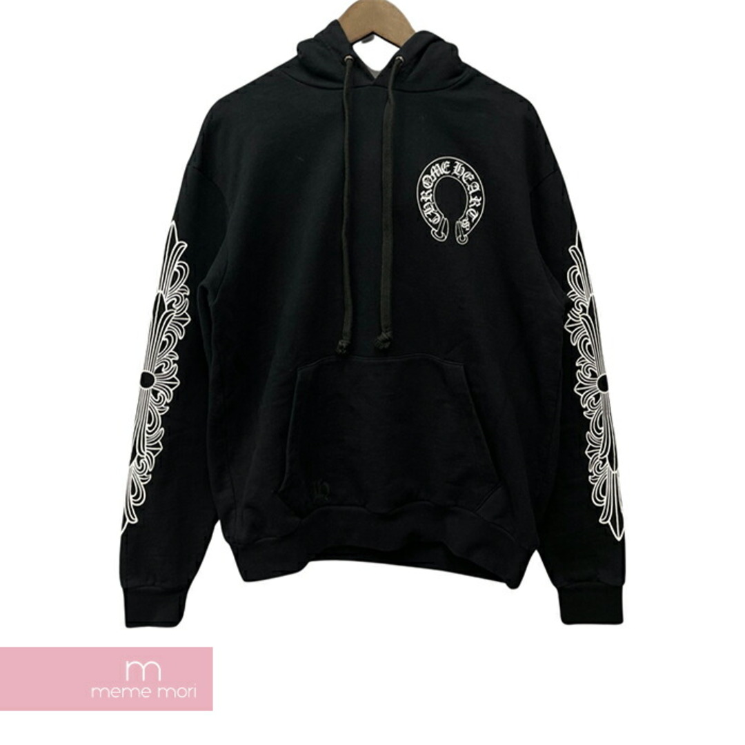 Chrome Hearts(クロムハーツ)のCHROME HEARTS Horseshoe Pullover Hoodie クロムハーツ ホースシュープルオーバーフーディ パーカー 袖CHクロスプリント ブラック サイズXXL 【240311】【新古品】【me04】 メンズのトップス(パーカー)の商品写真