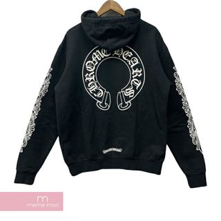 クロムハーツ(Chrome Hearts)のCHROME HEARTS Horseshoe Pullover Hoodie クロムハーツ ホースシュープルオーバーフーディ パーカー 袖CHクロスプリント ブラック サイズXXL 【240311】【新古品】【me04】(パーカー)