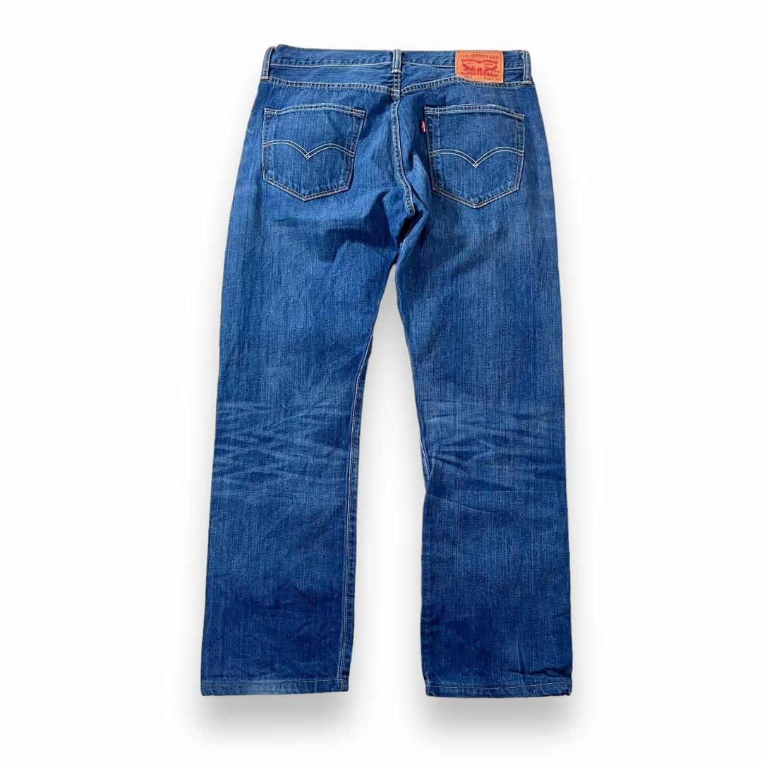 Levi's(リーバイス)のリーバイス 501 革パッチ ブルー デニム w34 L34 青 古着 メンズのパンツ(デニム/ジーンズ)の商品写真