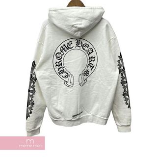 クロムハーツ(Chrome Hearts)のCHROME HEARTS Horseshoe Zip Up Hoodie クロムハーツ ホースシュージップアップフーディ パーカー 袖CHクロスプリント ホワイト サイズXL 【240311】【新古品】【me04】(パーカー)