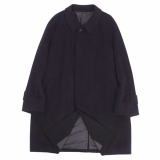 アクアスキュータム(AQUA SCUTUM)の美品 アクアスキュータム Aquascutum コート ステンカラーコート バルマカーンコート ウール カシミヤ アウター メンズ LL ブラック(ステンカラーコート)