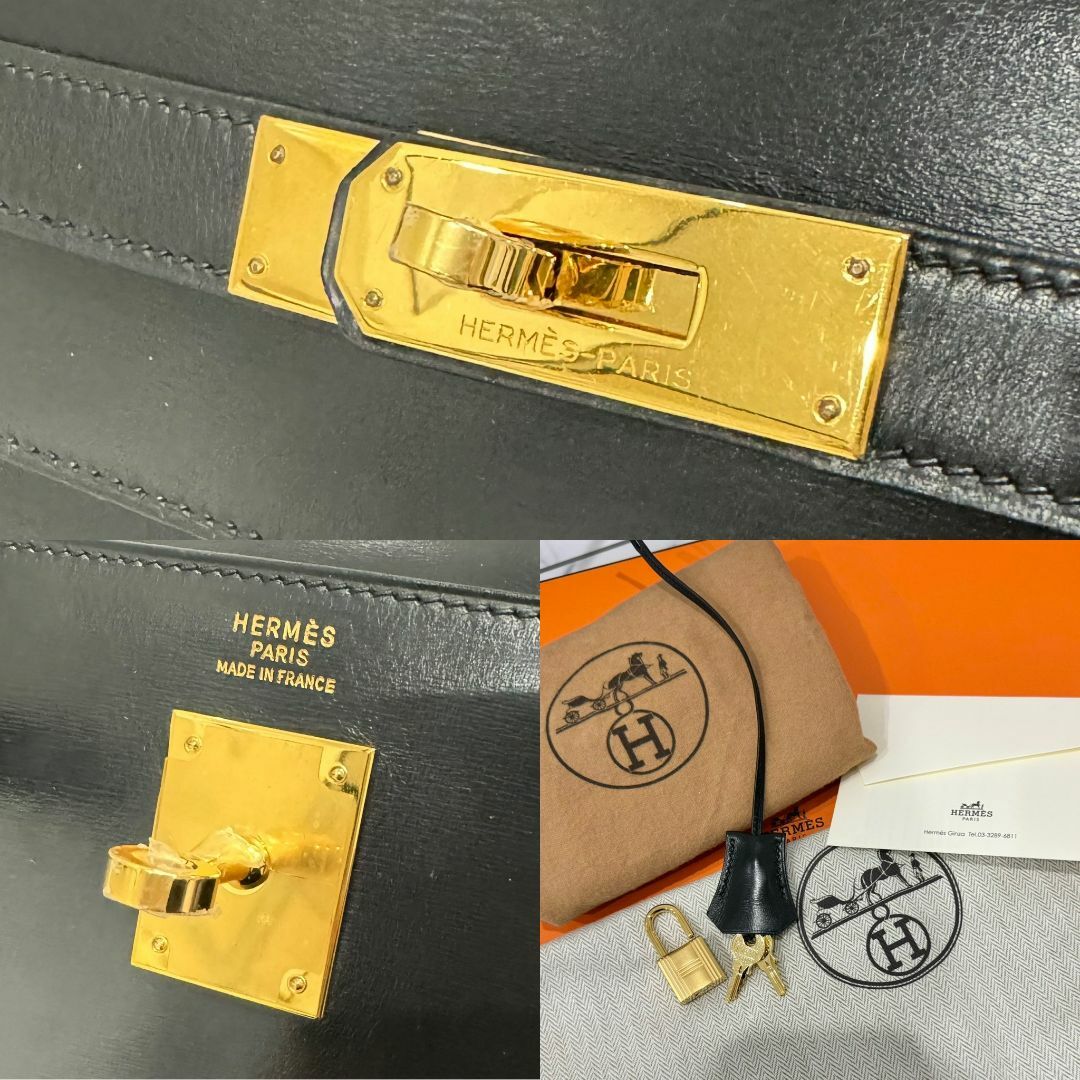 Hermes(エルメス)のHERMES エルメス ケリー32 ボックスカーフ ブラック レディースのバッグ(ハンドバッグ)の商品写真