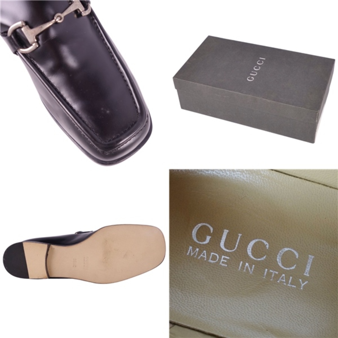 Gucci(グッチ)の未使用 Vintage グッチ GUCCI ローファー モカシン ホースビット カーフレザー 牛革 イタリア製 シューズ レディース 36.5(23.5cm相当) ブラック レディースの靴/シューズ(ローファー/革靴)の商品写真