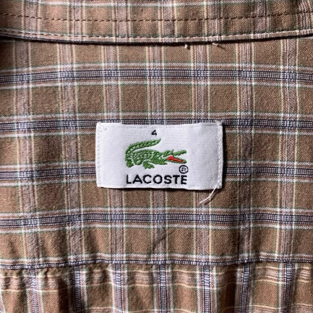 LACOSTE(ラコステ)の古着 LACOSTE ボタンダウン チェックシャツ アースカラー ブラウン メンズのトップス(シャツ)の商品写真