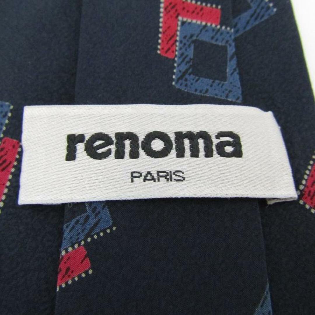 RENOMA(レノマ)のレノマ ブランド ネクタイ スクエア柄 パネル柄 シルク メンズ ネイビー renoma メンズのファッション小物(ネクタイ)の商品写真