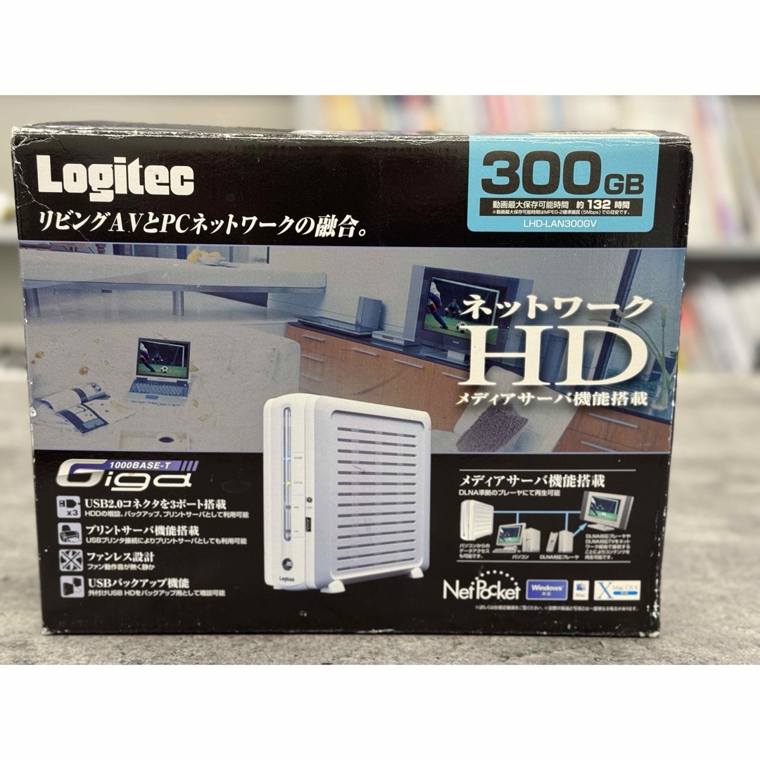 【未使用品】LOGITEC LHD-LAN300GV スマホ/家電/カメラのPC/タブレット(PC周辺機器)の商品写真