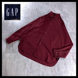 ギャップ(GAP)の00s古着old gap 2000年製 ドレスシャツ 長袖 バーガンディー M(シャツ)