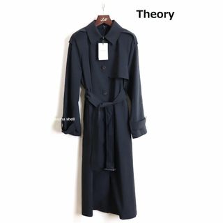 Theory 22SS 軽量 シングルブレスト トレンチコート ブラック S