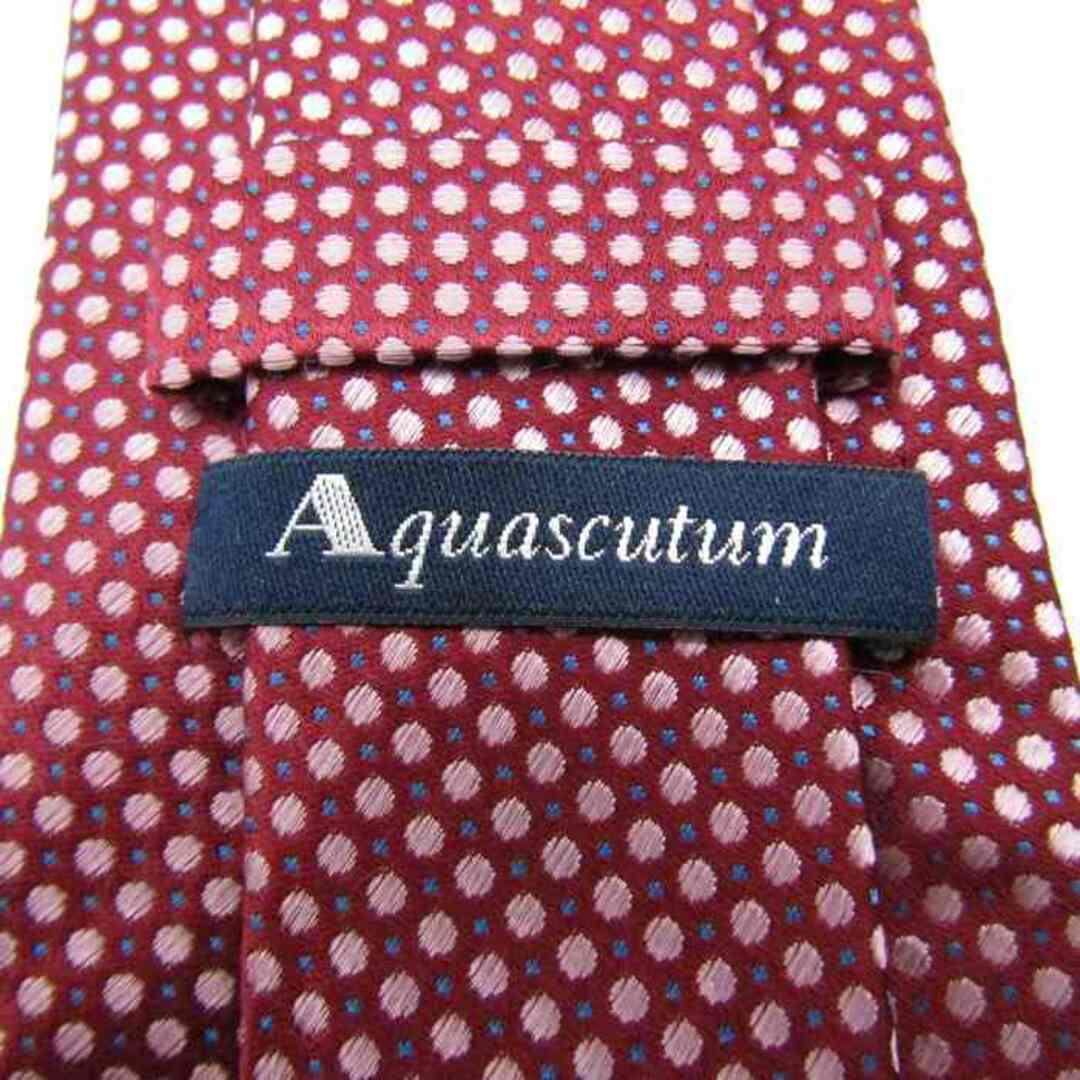 AQUA SCUTUM(アクアスキュータム)のアクアスキュータム ブランド ネクタイ ドット シルク メンズ ワインレッド Aquascutum メンズのファッション小物(ネクタイ)の商品写真