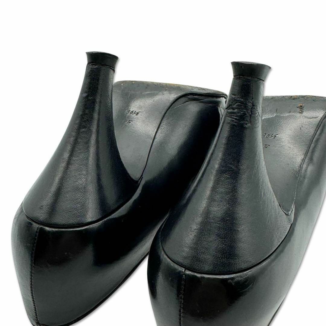 Hermes(エルメス)のエルメス レザー パンプス  36 1/2 23.5cm 靴 シューズ ブラック レディースの靴/シューズ(ハイヒール/パンプス)の商品写真