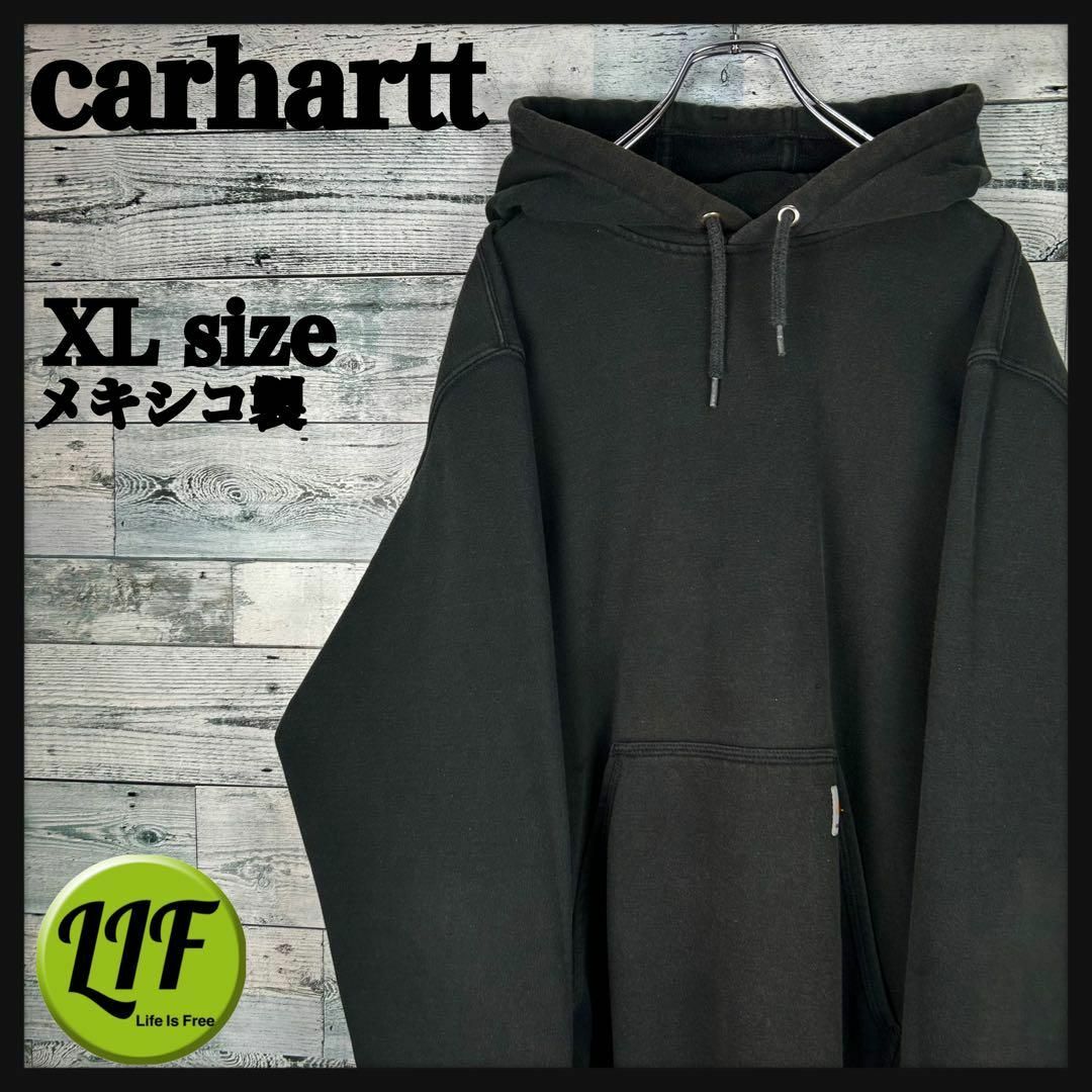 carhartt(カーハート)のカーハート メキシコ製 ロゴタグ スウェットパーカー ブラック XL メンズのトップス(パーカー)の商品写真