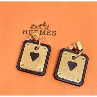 エルメス(Hermes)の✨激安✨エルメス　アスドゥクールオブ　エースオブハート　ブラックゴールド　ピアス(ピアス)