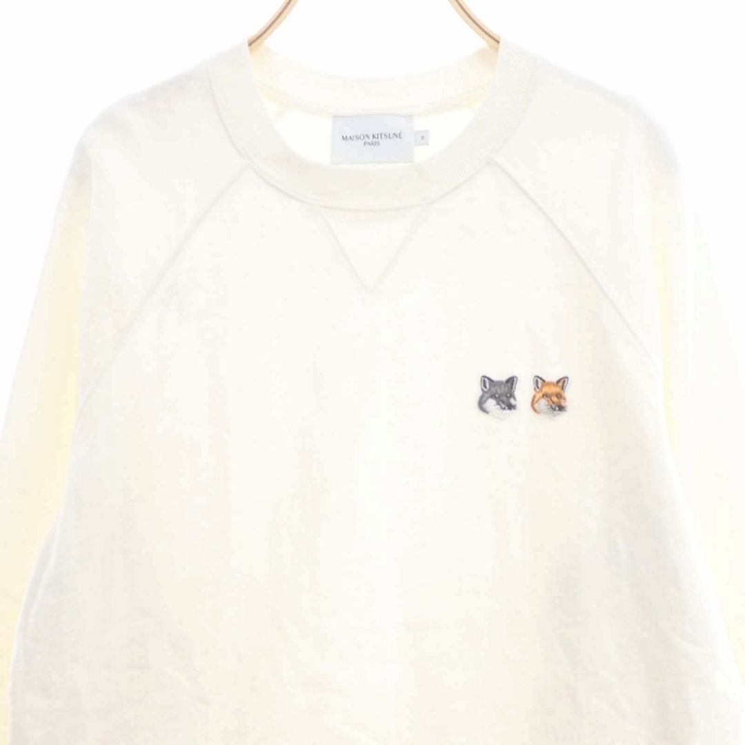 MAISON KITSUNE'(メゾンキツネ)のメゾンキツネ ダブルフォックスヘッドロゴ スウェットシャツ 長袖 M 白 レディースのトップス(トレーナー/スウェット)の商品写真