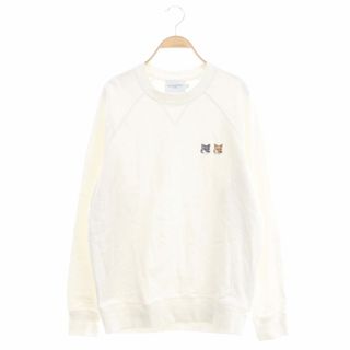 メゾンキツネ(MAISON KITSUNE')のメゾンキツネ ダブルフォックスヘッドロゴ スウェットシャツ 長袖 M 白(トレーナー/スウェット)