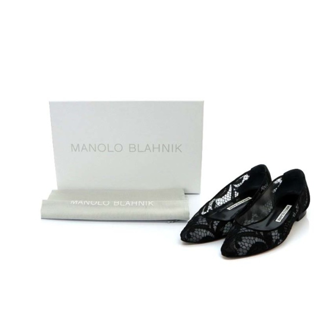 MANOLO BLAHNIK(マノロブラニク)のマノロブラニク BBFLATLA-LAN パンプス レース 34 黒 レディースの靴/シューズ(ハイヒール/パンプス)の商品写真