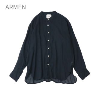 ARMEN アーメン ガーゼ バンドカラーシャツ