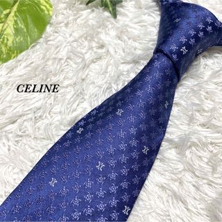 celine - celine セリーヌ　ネクタイ　シルク　レトロ　お洒落　高級　マカダム柄　