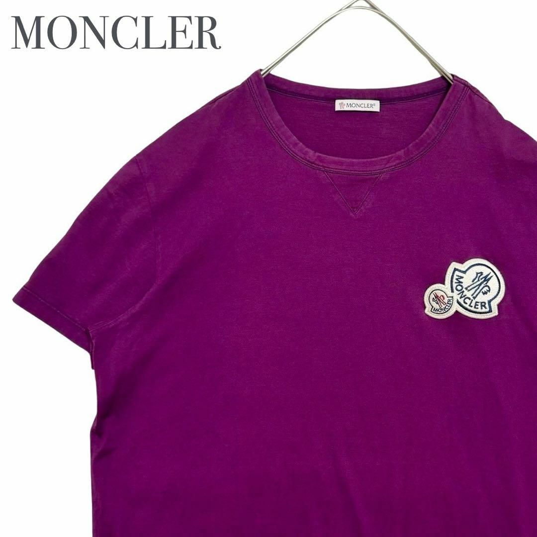 MONCLER(モンクレール)のモンクレール 半袖 Tシャツ トップス 洋服 レディース パープル コットン L レディースのトップス(Tシャツ(半袖/袖なし))の商品写真