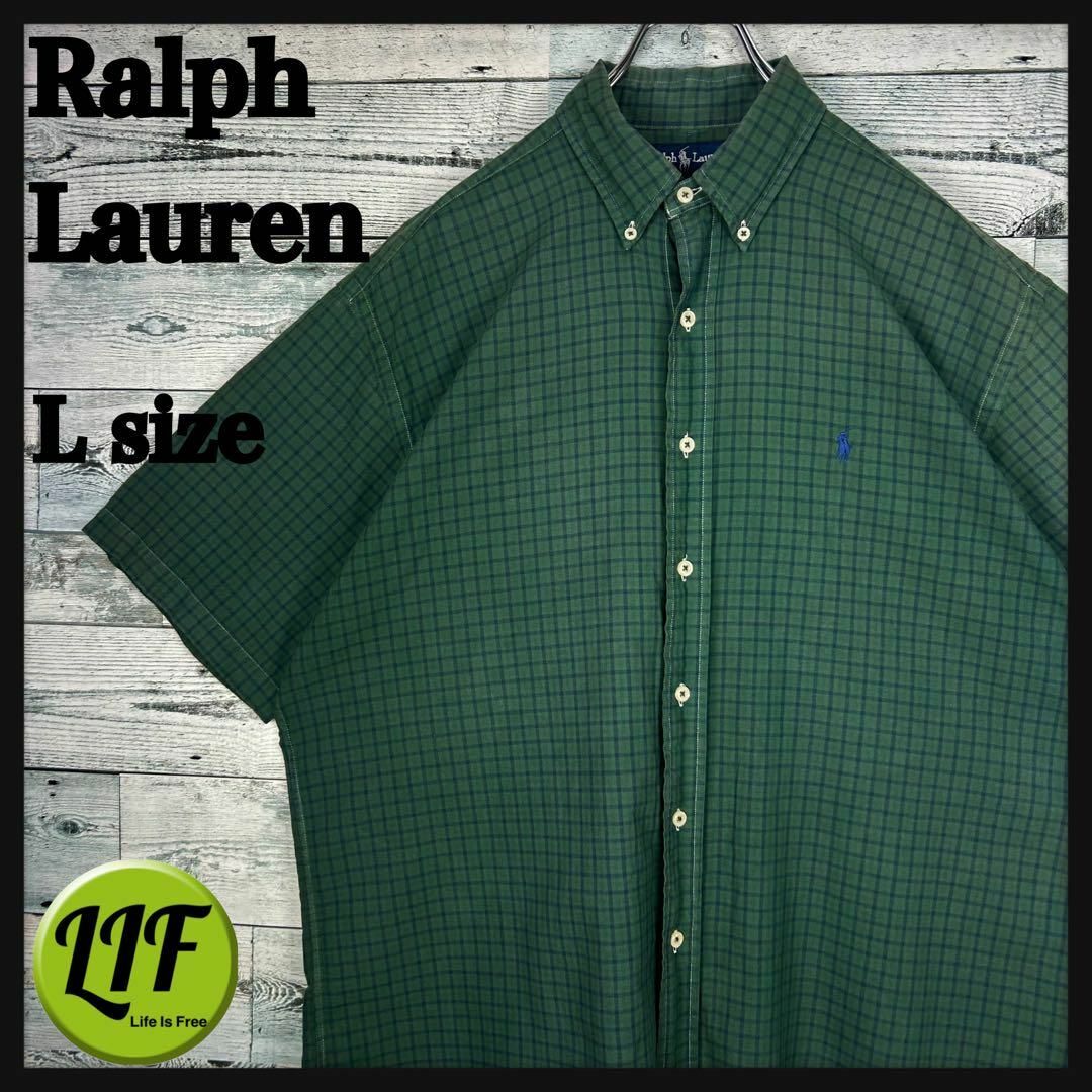 Ralph Lauren - ラルフローレン 刺繍ロゴ 半袖 BDシャツ 美品 チェック 