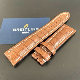 ブライトリング(BREITLING)のc430【ブライトリング】”新品希少”754P 24mm クロコレザーベルト 茶(レザーベルト)