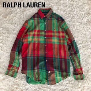 ラルフローレン(Ralph Lauren)のラルフローレンRALPH LAUREN厚手チェックシャツ黄緑グリーンM(シャツ)