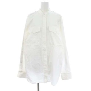 ヘルムートラング(HELMUT LANG)のヘルムートラング 釦スリーブ バンドカラーシャツ 長袖 S 白(シャツ/ブラウス(長袖/七分))