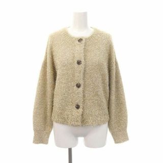 シップス(SHIPS)のシップス 23AW グリッター ラメ クルーネック カーディガン F ベージュ(カーディガン)