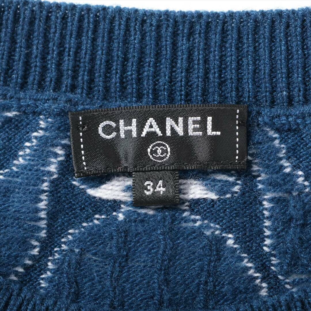 CHANEL(シャネル)のシャネル ココボタン カシミヤ 34 ブルー レディース その他トップス レディースのレッグウェア(タイツ/ストッキング)の商品写真