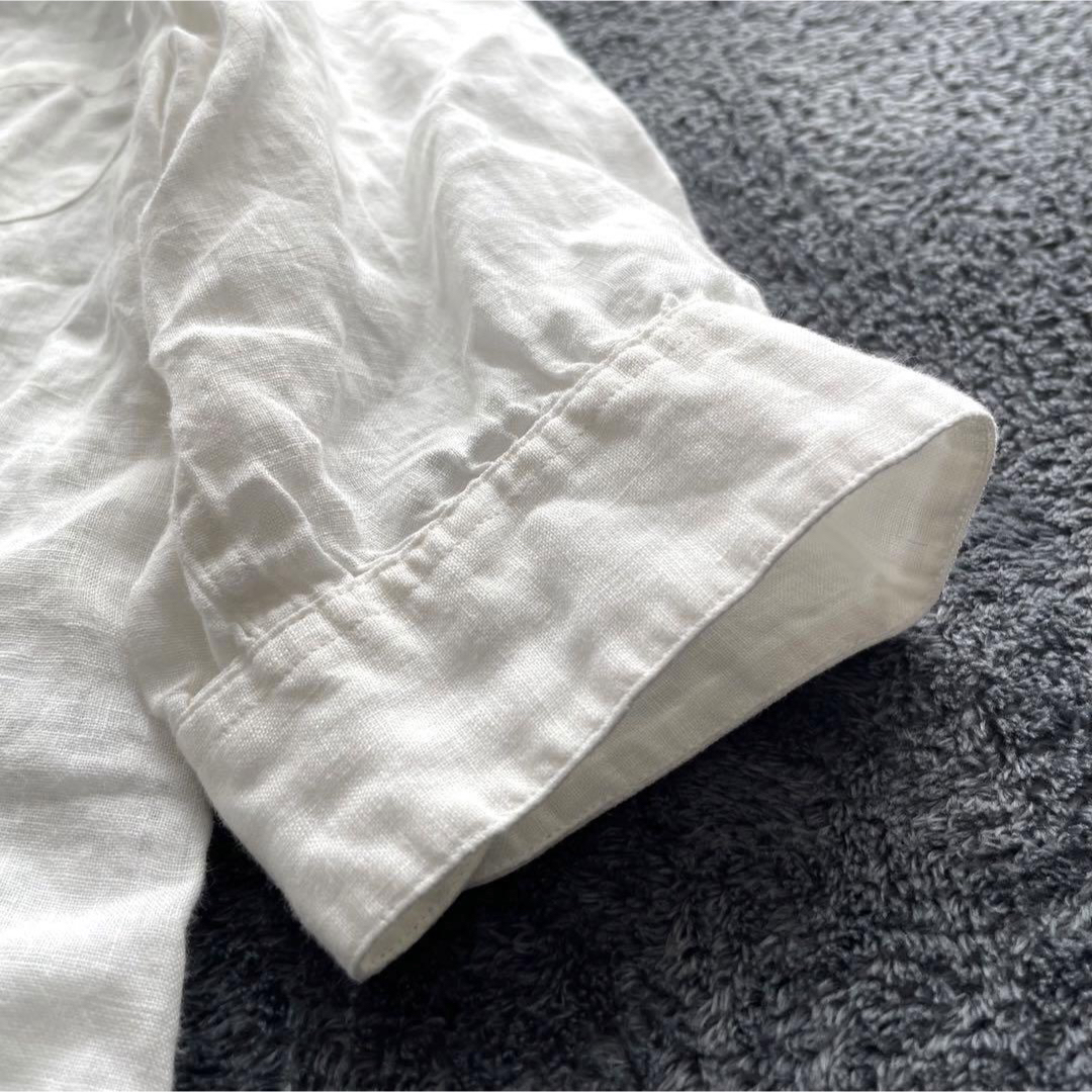 MARGARET HOWELL(マーガレットハウエル)のマーガレットハウエル HML シャツ リネン100% ブラウス 白 半袖 春服 レディースのトップス(シャツ/ブラウス(半袖/袖なし))の商品写真