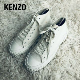 ケンゾー(KENZO)のKENZOケンゾーキャンバススニーカーハイカット白ホワイトタイガー虎(スニーカー)