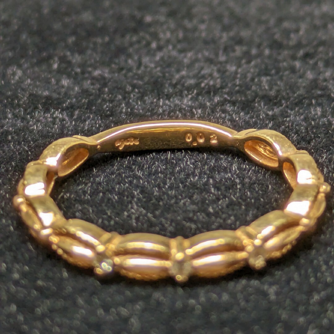 agete(アガット)の771 アガットダイヤリングK10PGピンクゴールド0.02ct4号 レディースのアクセサリー(リング(指輪))の商品写真