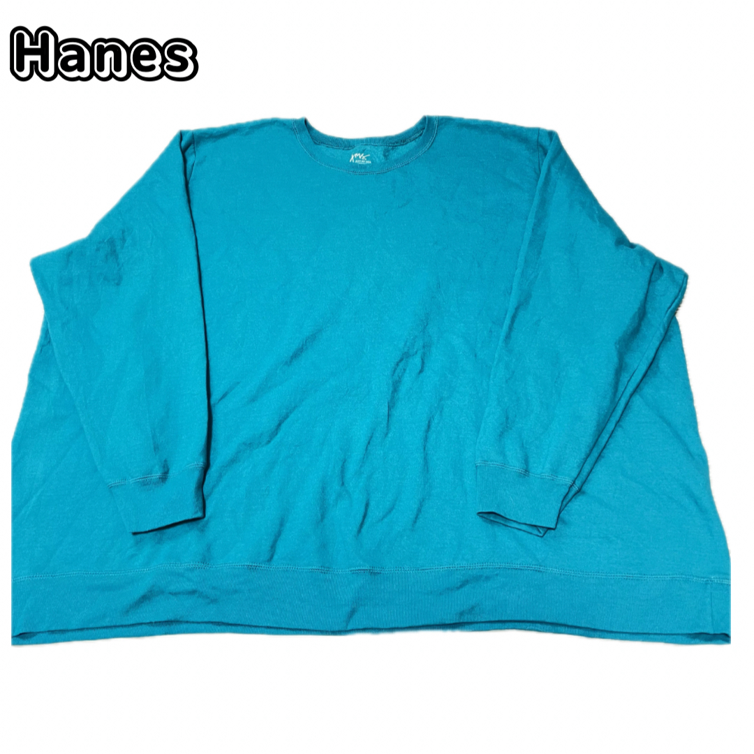 Hanes(ヘインズ)のヘインズ　トレーナー　スウェット　水色　5XL メンズのトップス(スウェット)の商品写真