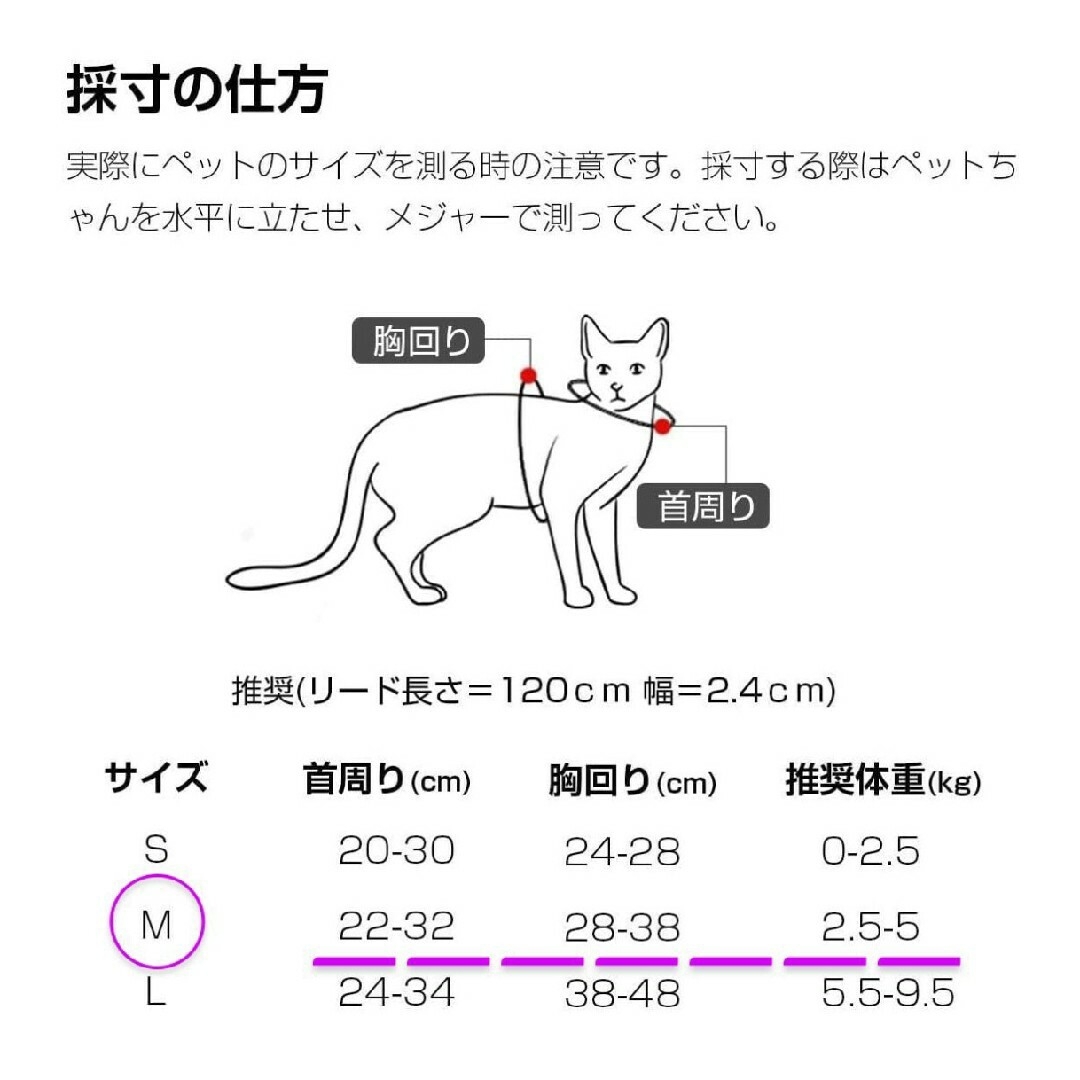ハーネス 散歩 ペット 猫　小型犬　動物 ハンドメイドのペット(リード/首輪)の商品写真