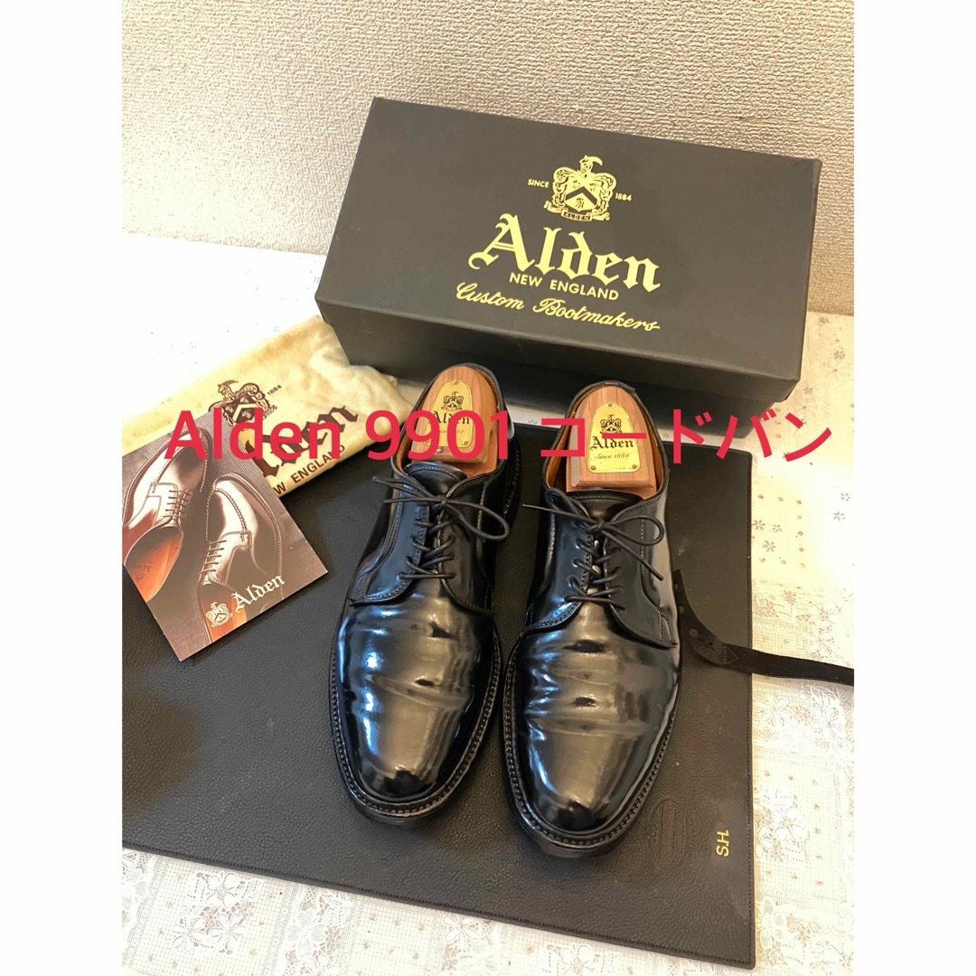 Alden(オールデン)のAlden オールデン PTB ブラック　コードバン プレーントゥ メンズの靴/シューズ(ドレス/ビジネス)の商品写真