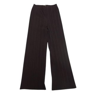 PLEATS PLEASE プリーツプリーズ イッセイミヤケ PP84-JF143 プリーツ加工 ロング ストレート パンツ ブラウン系 1【中古】(カジュアルパンツ)