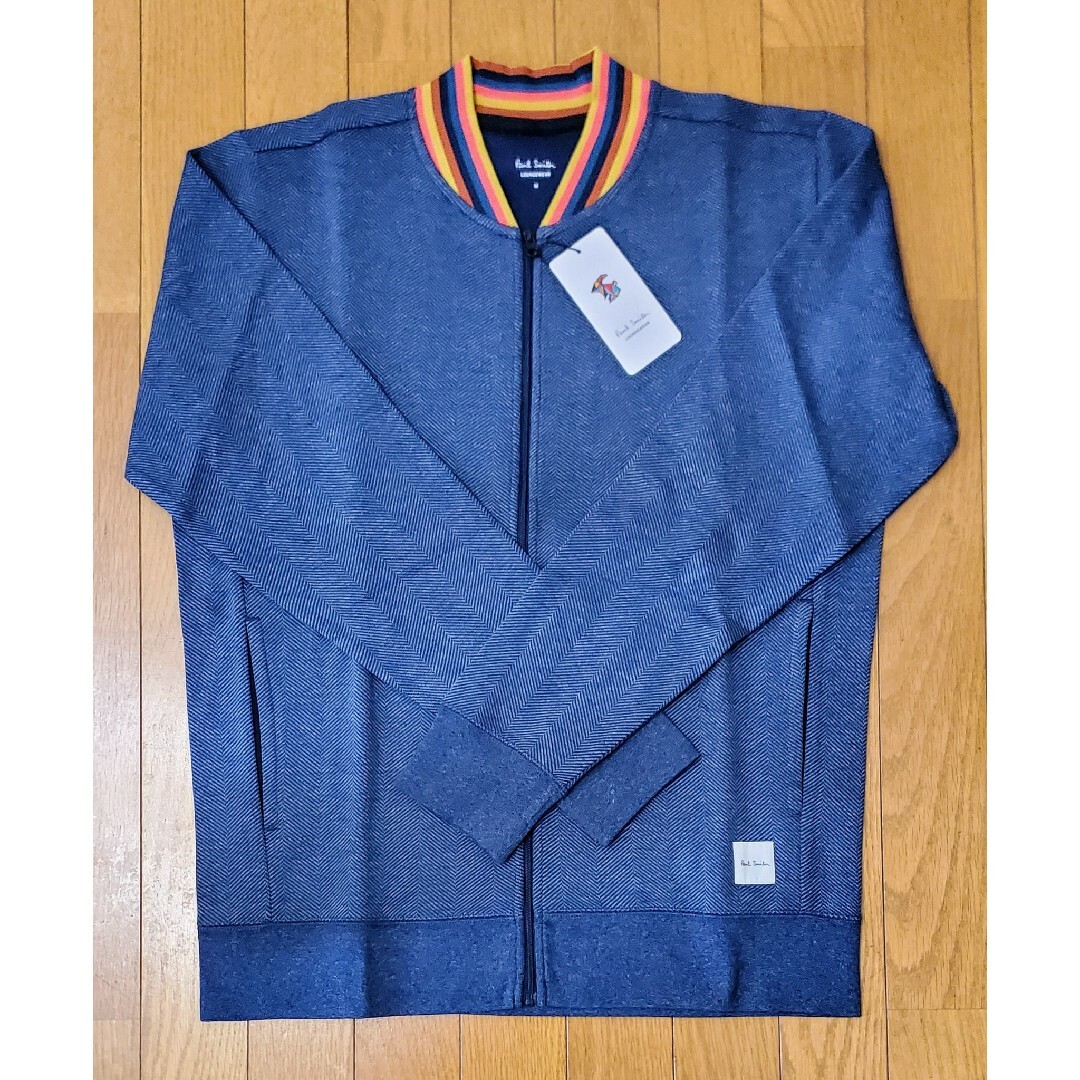 Paul Smith(ポールスミス)のポールスミス　新品　メンズ　ジップアップスウェット(シェブロン/ブルーM) メンズのトップス(スウェット)の商品写真