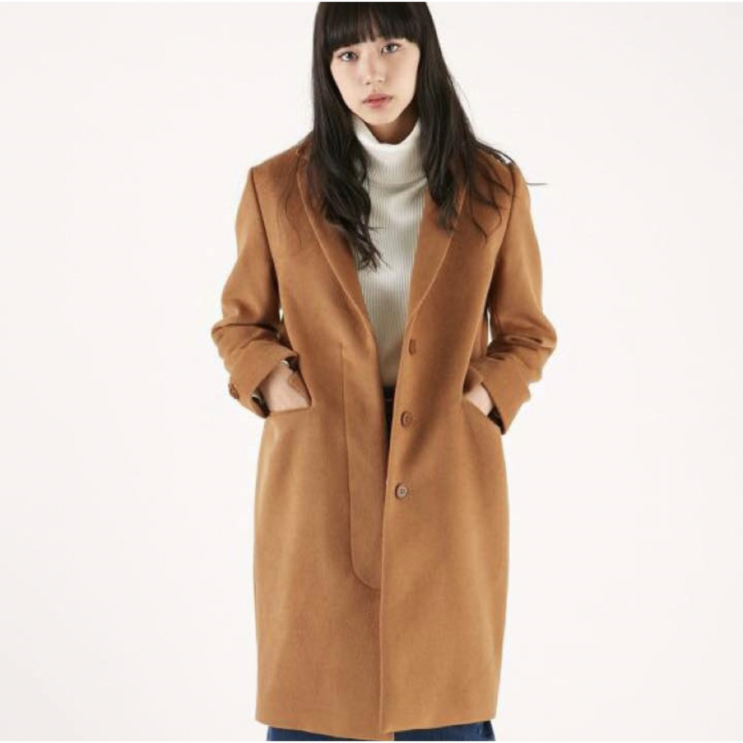 moussy(マウジー)の【新品タグ付】moussyゆったりチェスターコート　BIGシルエット　ブラウン レディースのジャケット/アウター(チェスターコート)の商品写真