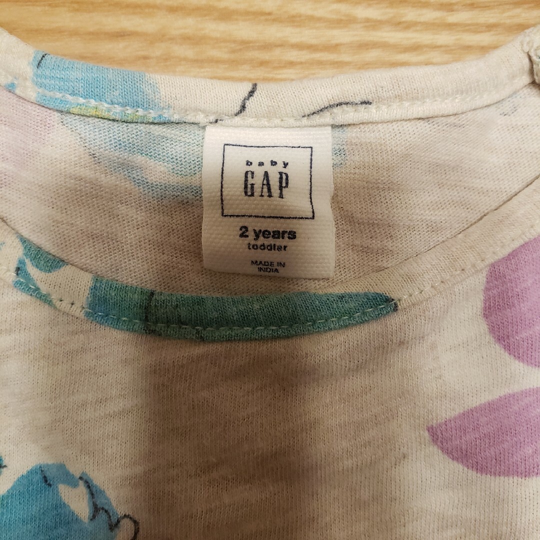 babyGAP(ベビーギャップ)のbaby GAP 異素材mixTシャツ キッズ/ベビー/マタニティのキッズ服女の子用(90cm~)(Tシャツ/カットソー)の商品写真