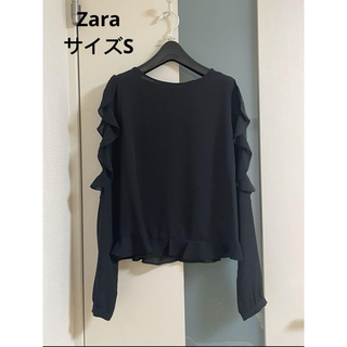 ザラ(ZARA)のZara サイズS 黒色ブラウスレース(シャツ/ブラウス(長袖/七分))