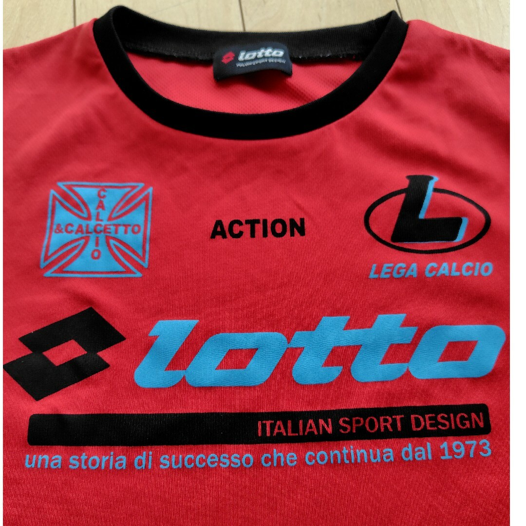 lotto(ロット)のロット　lotto　シャツ　パンツ　150　サッカー　赤　レッド　黒ブラック キッズ/ベビー/マタニティのキッズ服男の子用(90cm~)(Tシャツ/カットソー)の商品写真