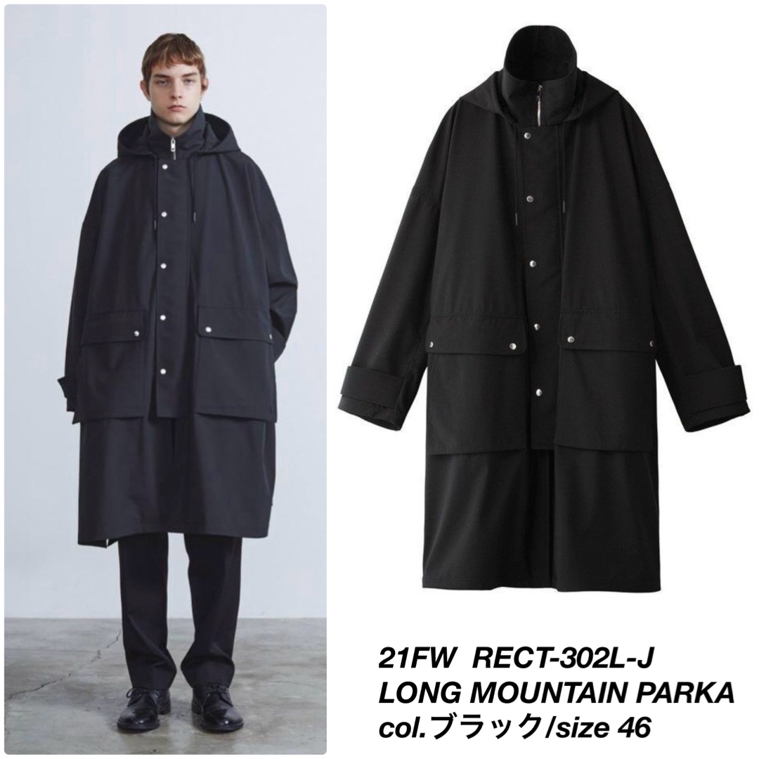 THE RERACS - THE RERACS 21FW ロングマウンテンパーカー 黒 46 THE RERACS - THE RERACS 21FW ロングマウンテンパーカー 黒 46