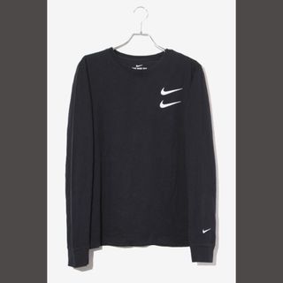 ナイキ(NIKE)のナイキ スウォッシュ ロングスリーブ コットン 長袖 Tシャツ M  ブラック(Tシャツ/カットソー(七分/長袖))