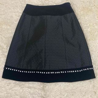 ルネ(René)の美品　ルネ　ビジュー　切り替え　ベロア　スカート(ひざ丈スカート)