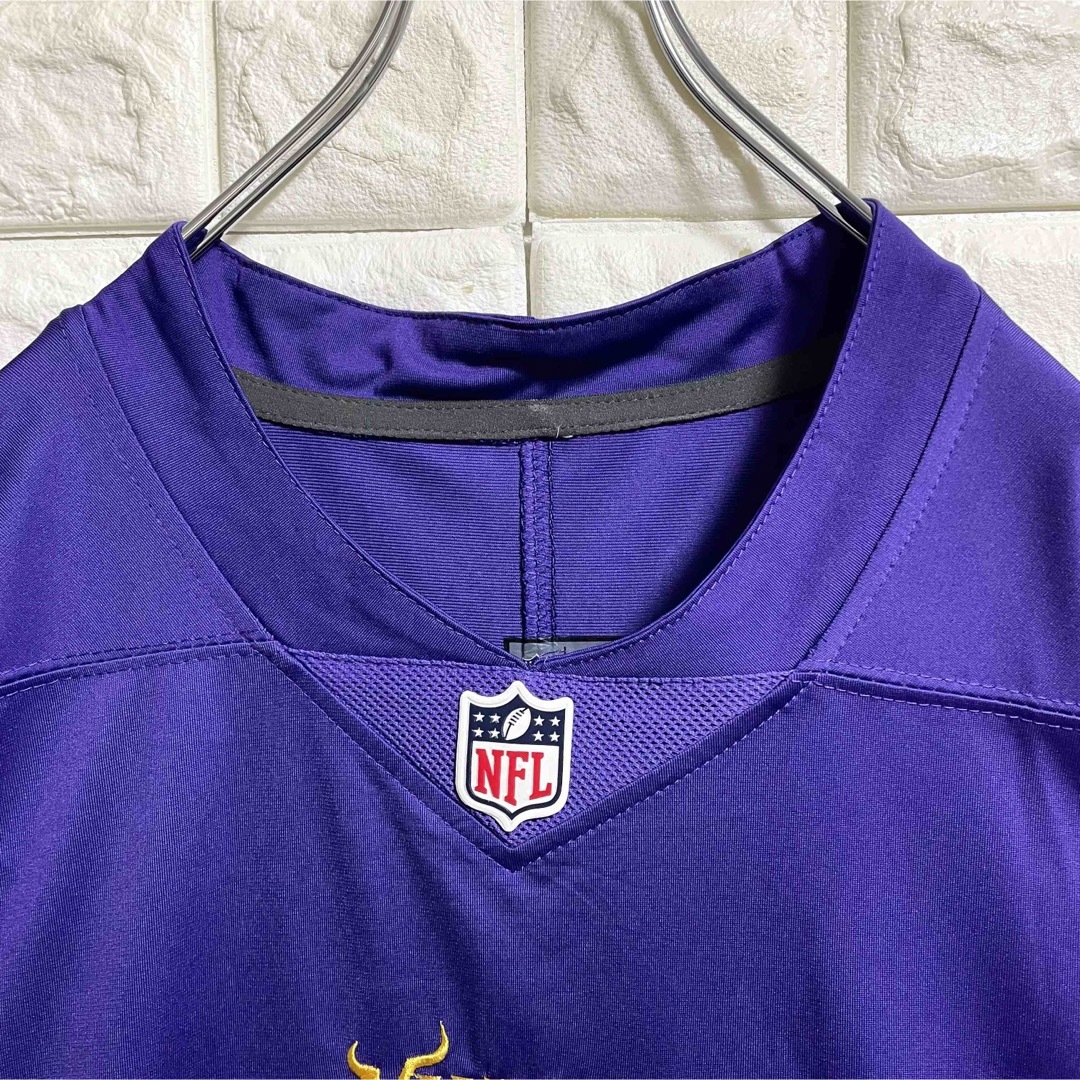 NIKE(ナイキ)のNIKE ナイキ　NFL バイキングス　ゲームシャツ　ユニフォーム　Lサイズ スポーツ/アウトドアのスポーツ/アウトドア その他(アメリカンフットボール)の商品写真
