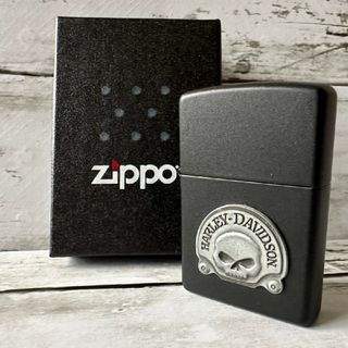 ジッポー(ZIPPO)の美品 zippo HARLEY DAVIDSON ハーレーダビッドソン ドクロ(タバコグッズ)