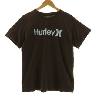 ハーレー(Hurley)のハーレー Hurley Tシャツ ロゴプリント 半袖 コットン 茶 水色 M(Tシャツ/カットソー(半袖/袖なし))